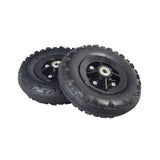 Razor Dune Buggy Front Wheels (Set of 2) showing close-up of black wheels with metal centers, semi-knobby tires, inner tubes, and wheel bearings.