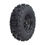 13x5.00-6 Rear Tire and Rim Wheel Assembly for Coleman CK100 & SK100 Go-Karts, featuring a black steel rim and knobby tread for optimal dirt-gripping traction.