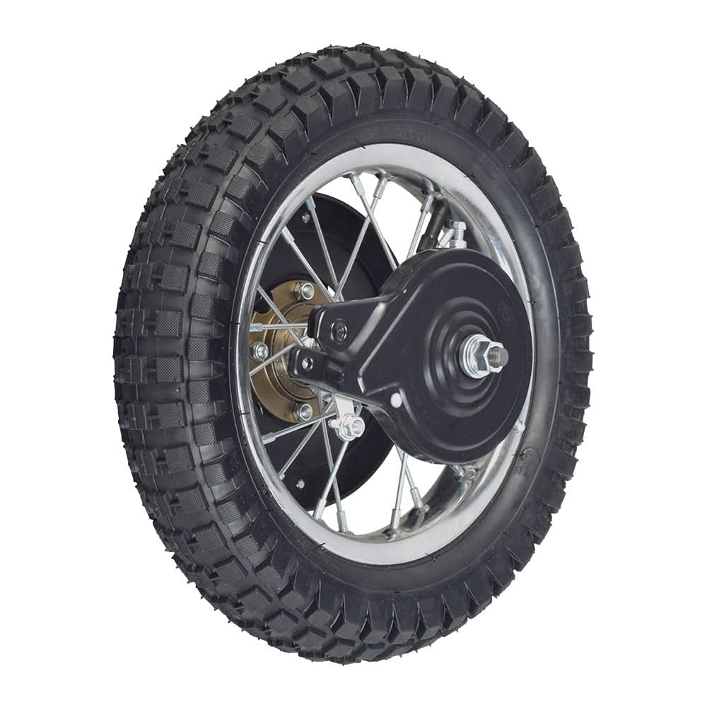 Angled view of the Hiboy DK1 rear wheel assembly showing the hub