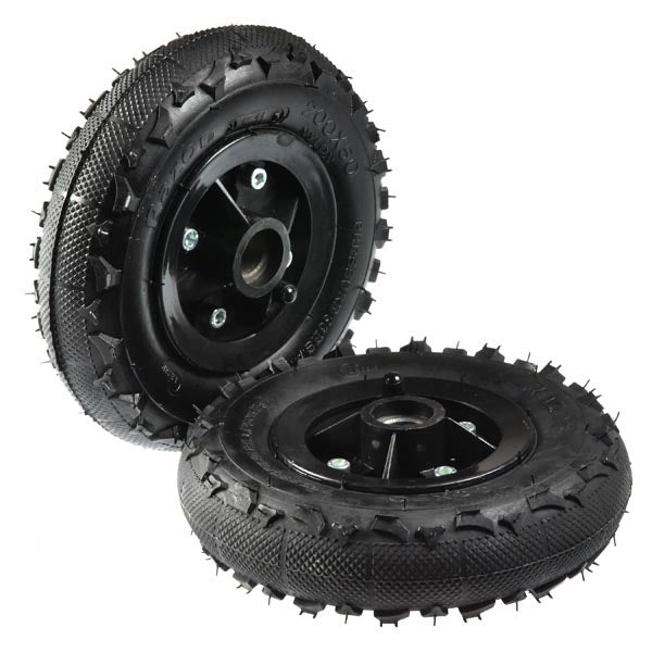 Razor Dune Buggy Rear Wheels (Set of 2) (Blemished) showing two black wheels, each with a rim, treaded tire, and inner tube, without hardware pack.