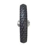 12 (3.00-12) Rear Rim & Tire Wheel Assembly for Dirt Bikes with Disc Brakes (Version 1) (Blemished) featuring a knobby tread tire, silver hub, spokes, and minor hub damage, suitable for Chinese-made dirt bikes.