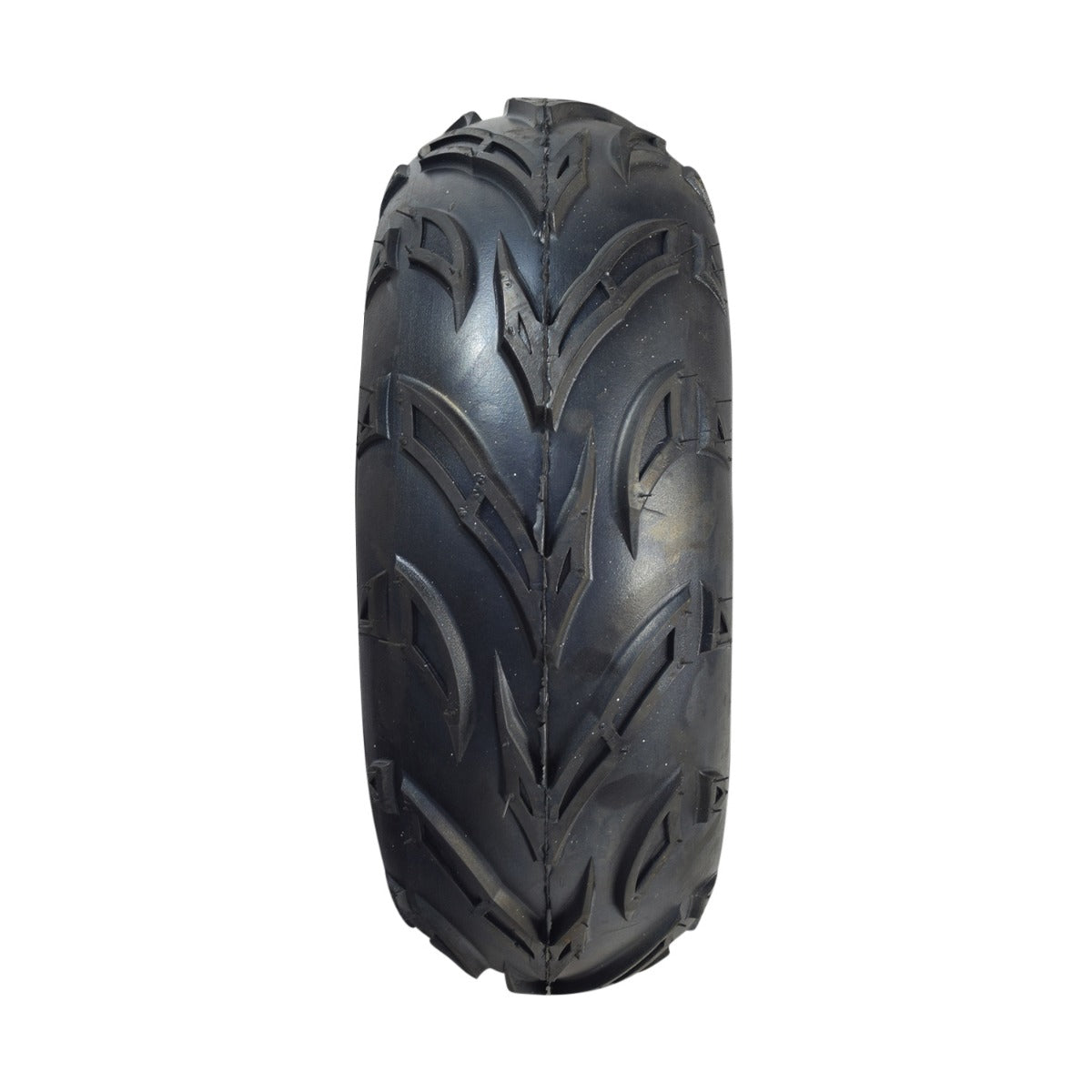 Rear Wheel Assembly with Rim & Tire for the Realtree RTK200 Go-Kart, showcasing a close-up of a black 16x6-7 V-tread tire on a steel rim, designed for enhanced off-road performance.