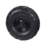 Front Wheel Assembly with Rim & Tire for the Realtree RTK200 Go-Kart, featuring a black steel rim and a 145/70-6 tubeless pneumatic V-tread tire designed for superior traction on various terrains.