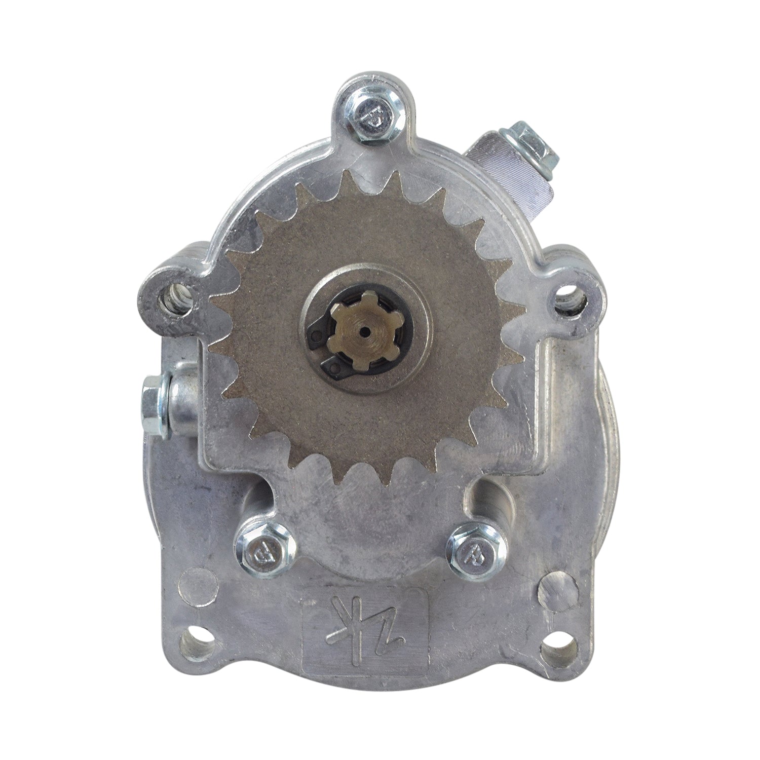 Standard Scooter Transmission w/20-Tooth (8mm 05T) Chain Sprocket, featuring a close-up of a metal gear with a screw on the side, suitable for various gas-powered scooters and mini-choppers.