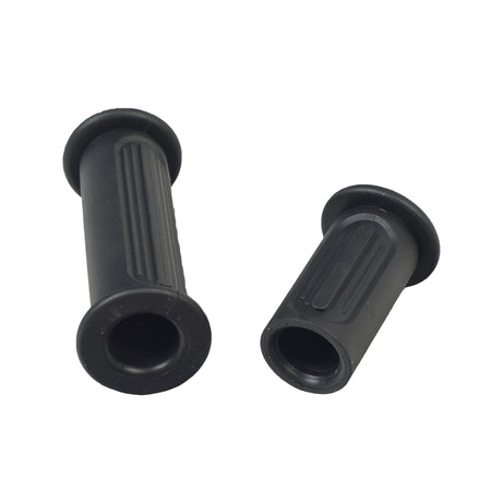 Handlebar Grip Set for Razor Scooters featuring one full-length black grip and one half-length black grip with a textured surface for secure handling. Ideal for models with twist throttles.