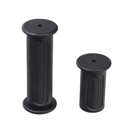 Handlebar Grip Set for Razor Scooters, featuring a pair of black rubber grips, one full-length and one half-length, designed for twist throttle models, ensuring a secure and comfortable hold.