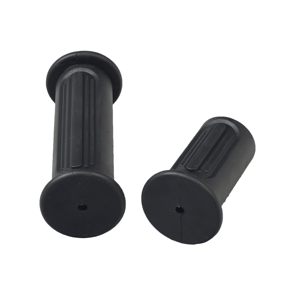 Handlebar Grip Set for Razor Scooters, featuring one full-length and one half-length black rubber grip, designed for optimal fit on Razor models with twist throttles, enhancing safety and comfort.