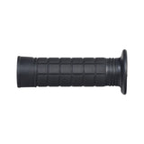 Left Handlebar Grip for the Coleman RB200 212cc Mini Bike Mini Bike with textured, square-patterned black rubber surface and flange, providing enhanced grip for offroad riding.
