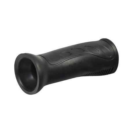 Ergonomic Universal Rubber Handlebar Grip featuring a black textured and molded design, suitable for most scooters' handlebars with a 7/8 diameter, providing a comfortable and stylish grip.