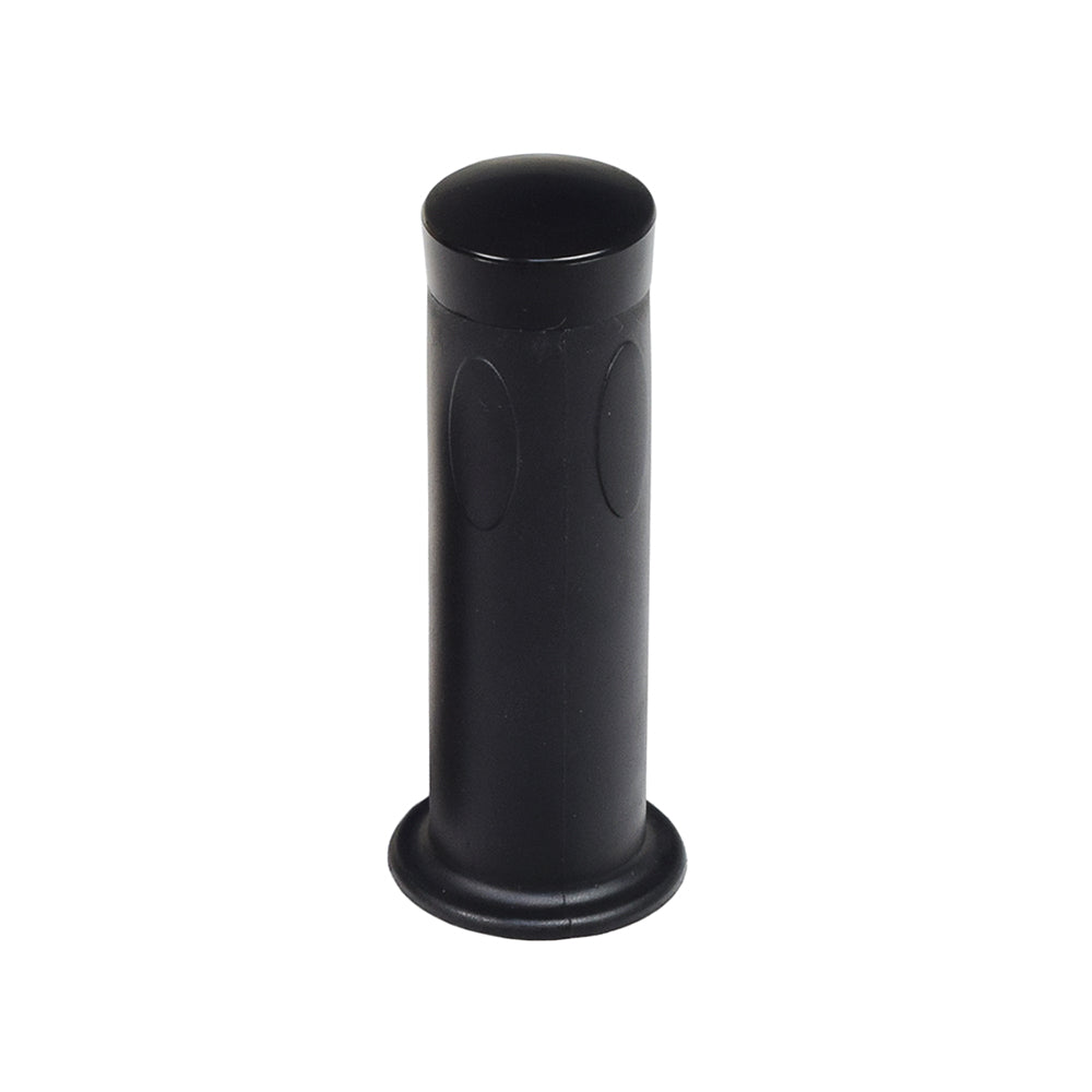 Rubber Handlebar Grip for Bikes & Scooters: A black cylindrical grip with a round base, designed for handlebars, providing a secure and stylish hold for bikes and scooters.