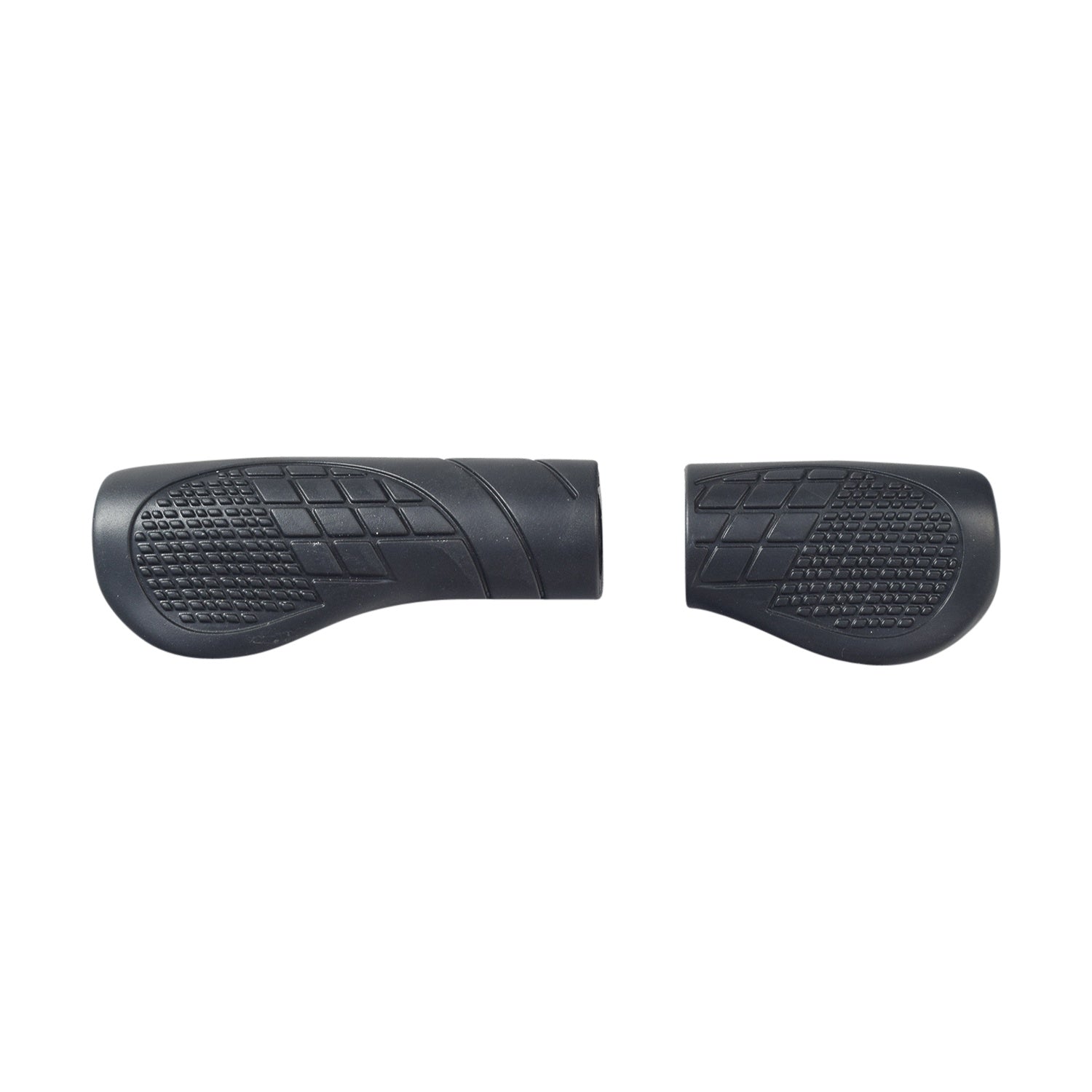 Close-up of Full & Half Handlebar Grip Set for Swagtron EB5 & EB6 Bandit Fat Tire Electric Bikes, featuring a black ergonomic paddle-style grip with a textured rubber pad.