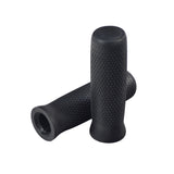 Black Handlebar Grips for Ninebot Electric Scooters: Close-up view showing textured, durable black silicone grips designed for enhanced user grip, compatible with most Ninebot by Segway scooters and potentially other brands.