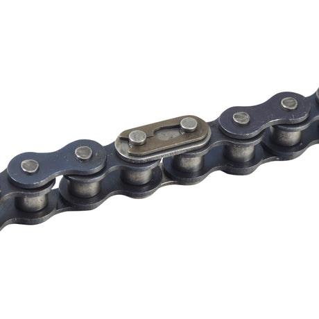 42 Link 420 Chain for the Tomberlin Firehawk 6.0 Hp Mini Bike, featuring close-up views of the metal links and detailed chain structure, specifically designed for the mini bike's shorter chain requirement.