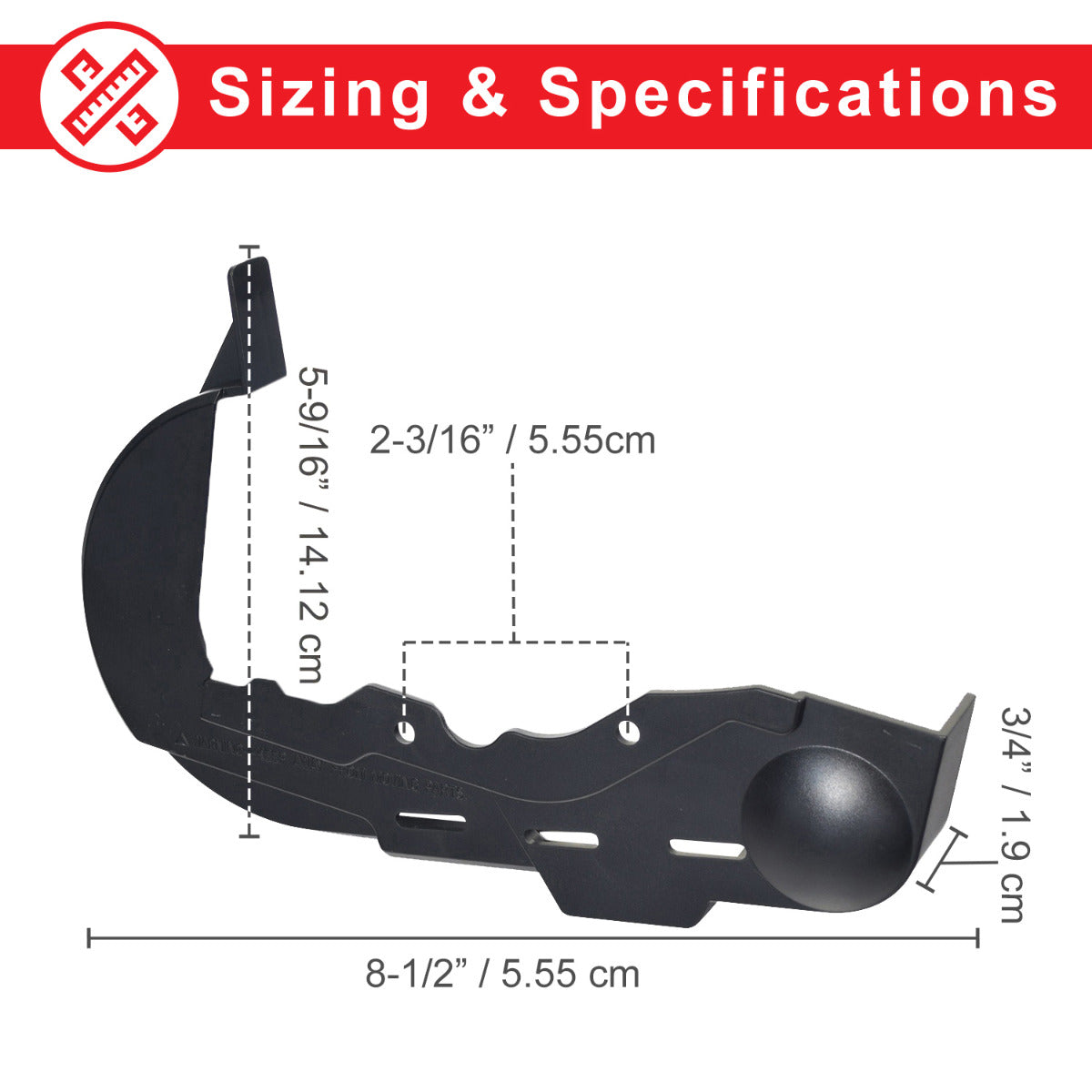 Chain Guard for the Razor E100/E125, E100 Glow, E150, E175, and eSpark. A close-up shows a black plastic guard with a ball-like protrusion, fitting seamlessly onto the scooter.