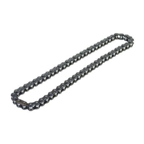 62-Link #428 Drive Chain for the TaoTao GK110 Go-Kart, featuring sturdy metal links displayed on a white background, essential for transferring engine power to the rear axle.