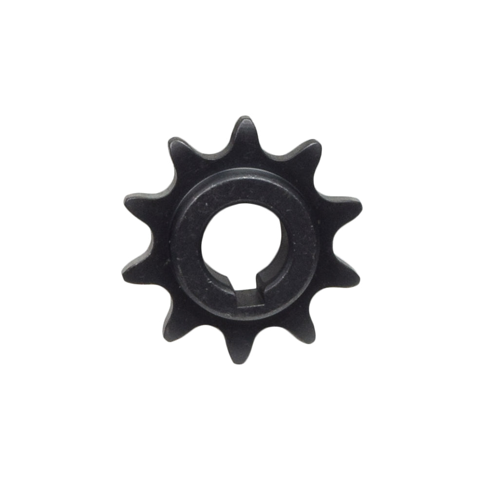 10 Tooth #40/#41/420 Chain Sprocket for 20 & 30 Series Torque Converters (5/8 Inside Diameter), featuring a central hole, 5/8 thick hub, and precise milling for a 3/16 shaft key.