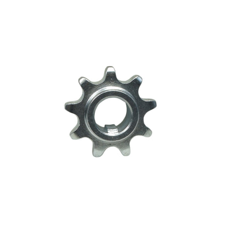 Close-up of a 9 Tooth #40/#41/420 Chain Sprocket for 20 & 30 Series Torque Converters, highlighting the metal gear teeth and centered 5/8 bore, essential for torque converters.