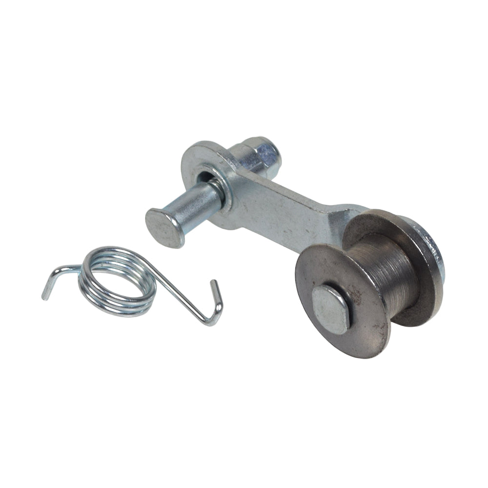 Chain Tensioner for the Razor Crazy Cart XL (Versions 1+), featuring a close-up of a metal roller with a spring and metal wire components crucial for maintaining chain tension in the drive system.