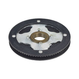 Chain Plate with Freewheel & Sprocket for the Razor Dirt Rocket (MX125, MX350 & MX400), featuring a black and silver circular design with a metal center and visible sprocket details.