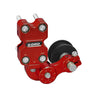 Aluminum Dirt Bike Chain Tensioner with a sturdy metal build and a black rubber wheel, designed for universal fit and automatic adjustment during rides.