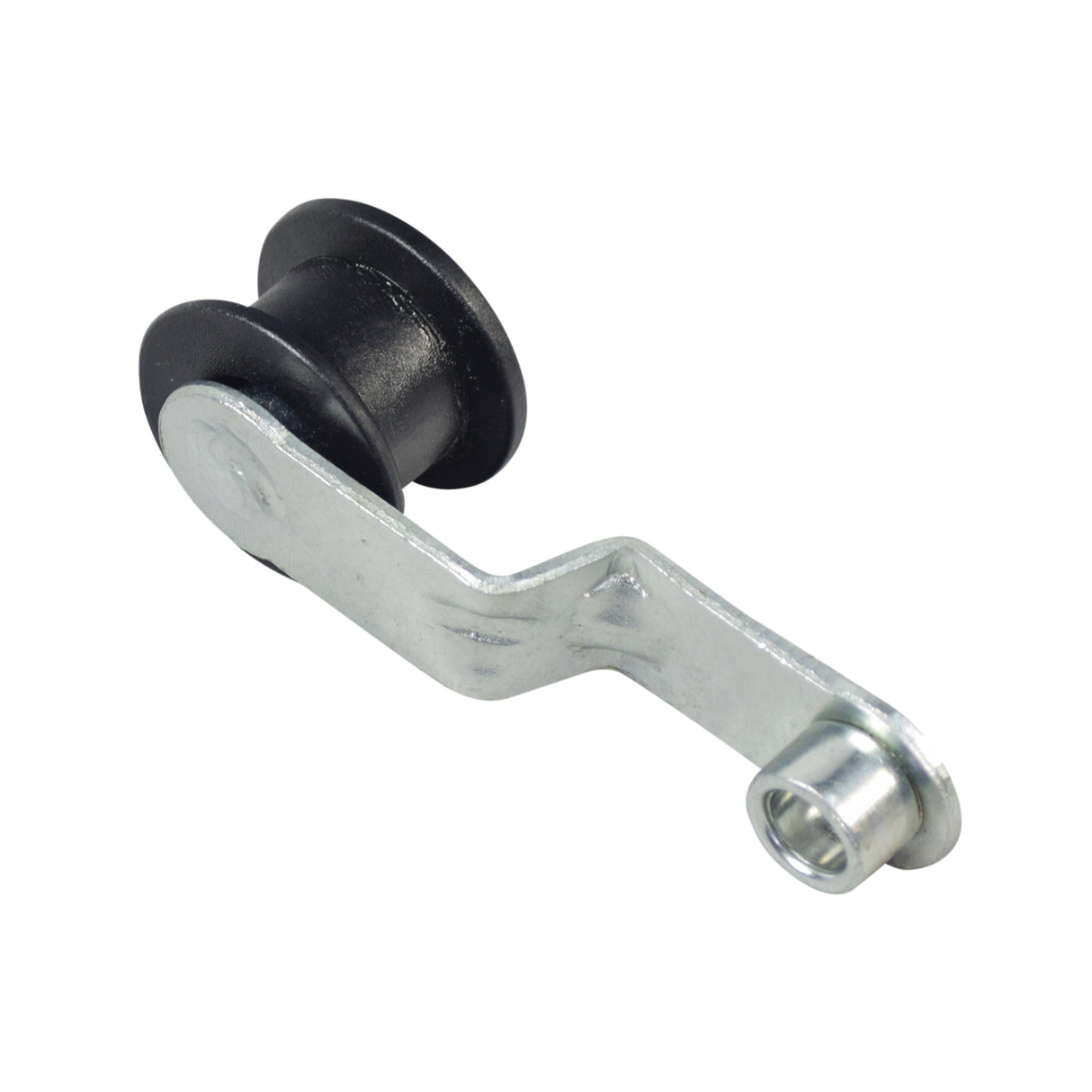 Chain Tensioner with Spring for the Pulse ATV Quad Ride-On, featuring a black and silver roller, metal bracket, and spring; essential for maintaining chain tension and preventing chain slippage.