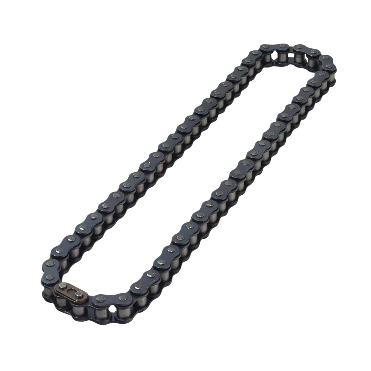 56-Link 428 Chain for Tao Tao ATK125A & Jeep Auto Go-Karts, showing close-up of metal chain links, featuring a total of 29 inner and 29 outer links.