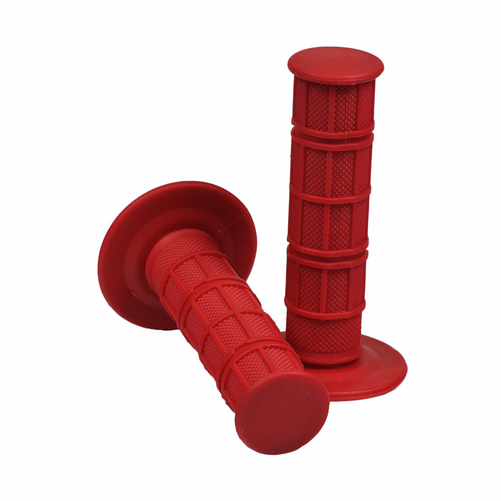 Rubber Waffle Style Handlebar Grip Set for Scooters, ATVs, & Dirt Bikes, showcasing a pair of textured grips designed for a secure hold, ideal for 7/8 handlebar shaft diameters.