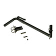 Walker Holder for Jazzy and Jet Power Chairs with Comfort Seating, featuring a black metal hook, screws, a mounting bracket, and a reusable fastener.