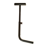 Walker Frame Holder for Merits Scooters and Power Chairs with Captain Seating, featuring a sturdy black metal frame and a cross-shaped support, designed to fit most power chair models.