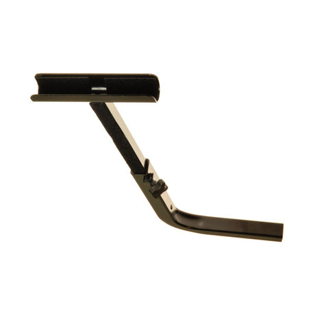 Walker Frame Holder for Merits Scooters and Power Chairs with Captain Seating, featuring a black metal object with a handle, designed to fit most Merits power chair models.