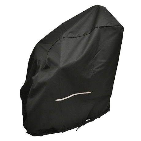 Heavy Duty Weatherproof Cover for Power Chairs (Diestco): A black, durable cover designed to protect power chairs from rain and dust, featuring a robust 600x300 polyester with PVC rubber backing and a 1 webbing belt.