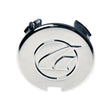 Center Wheel Cap for the Golden Technologies Companion II (GC340/GC440), LiteRider (GL110), LiteRider PTC (GP160), & LiteRider Envy (GP162) mobility scooters; close-up showing silver circular cap with logo.