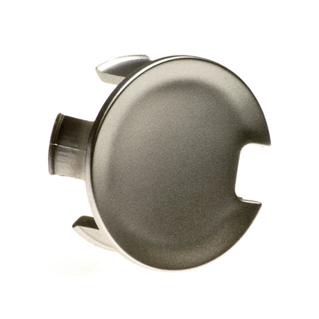 Wheel Cap for the Pride Victory 10, Victory ES 10 (S104), & Victory Sport (S710DXW) - a sleek silver hubcap with a central hole, designed to protect mobility scooter wheel bearings from debris.