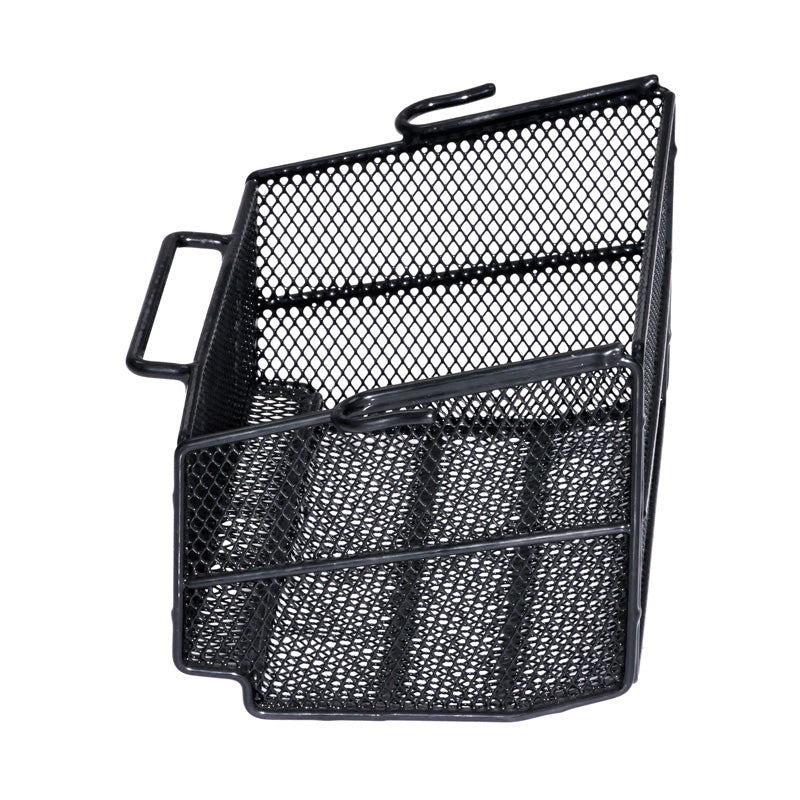 Wire Basket for the Merits Cruiser Q (S538/S548) Mobility Scooter: a close-up of a black mesh basket with handles, designed to fit the Pioneer 1 and Pioneer 2 models for convenient storage.