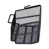 Wire Basket for the Merits Cruiser Q (S538/S548) Mobility Scooter: a close-up of a black mesh basket with handles, designed to fit the Pioneer 1 and Pioneer 2 models for convenient storage.