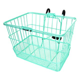 Lift-Off Wire Basket with Mesh Bottom (Blemished) for scooters and bikes. Features a sturdy wire frame with black handles, designed for easy attachment and detachment.