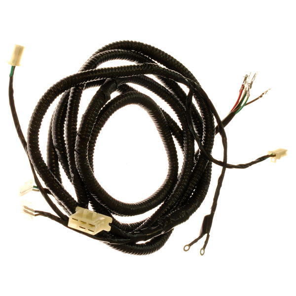 Main Wiring Harness for the Baja Reaction 150 (BR150-1) 150cc Go Kart, featuring a black wire with white connectors, bundled for easy installation.