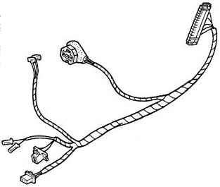 Wire Sub-Harness for Honda Helix CN250 (1986 Models) (OEM), depicted as a detailed line drawing of the wiring diagram and device, illustrating the specific connections and layout for precise installation.