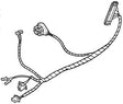 Wire Sub-Harness for Honda Helix CN250 (1986 Models) (OEM), depicted as a detailed line drawing of the wiring diagram and device, illustrating the specific connections and layout for precise installation.