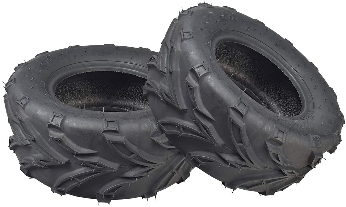 16x6-8 Rear Tires with V-Tread for Hammerhead Off-Road® & TrailMaster Go-Karts (Set of 2), close-up showing the V-tread pattern designed for optimal performance on loose surfaces like sand and gravel.