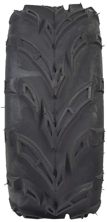 Close-up of the 16x6-8 Rear Tires for the Coleman KT196 Go-Kart (Set of 2), featuring QD116 V-tread pattern for optimal performance on loose surfaces like sand and gravel.