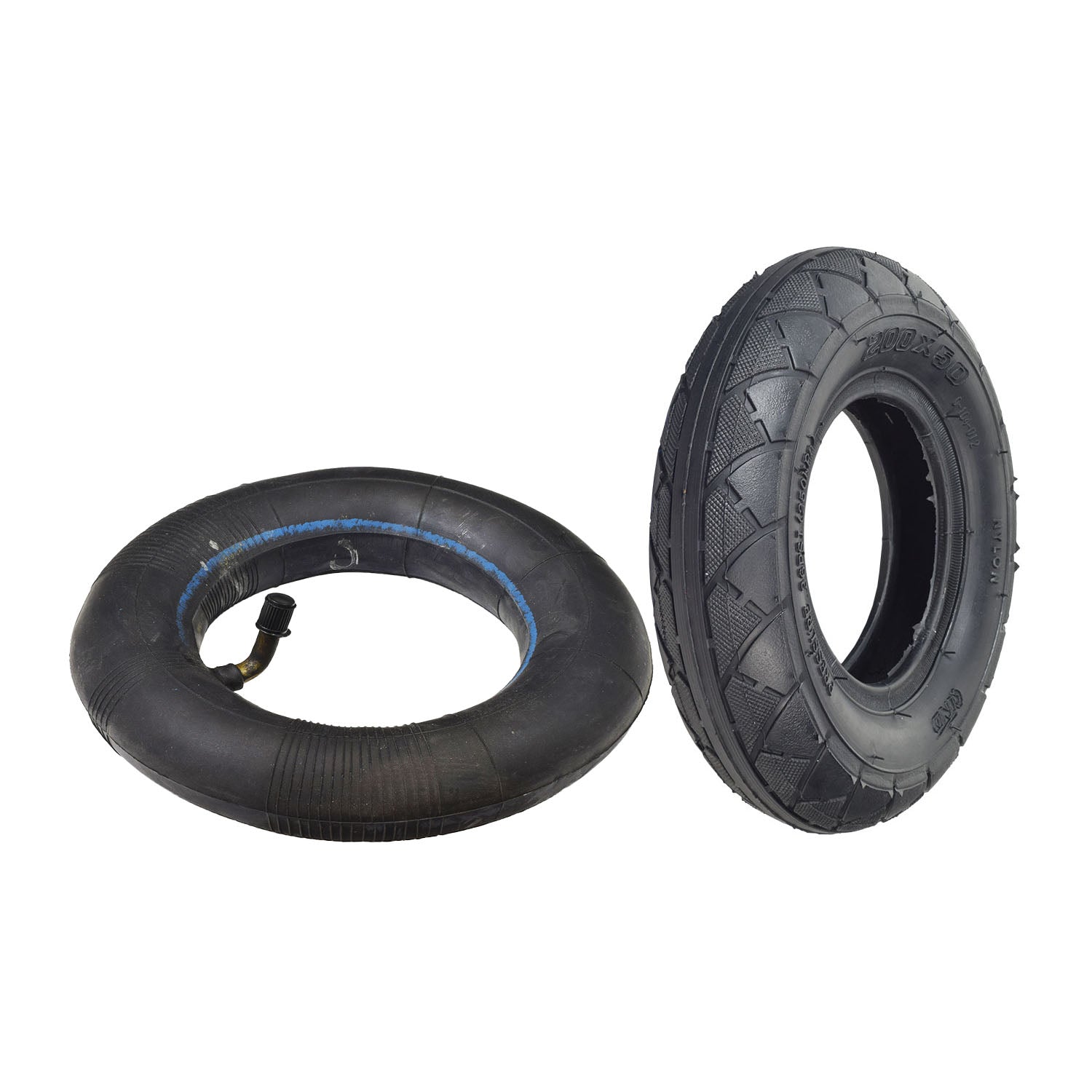 200x50 (8x2) Kick Scooter Tire with Q104 Tread, featuring a smooth, street-friendly design and a distinctive blue stripe for enhanced visibility. Ideal for Royal Scout scooters and compatible with other brands.