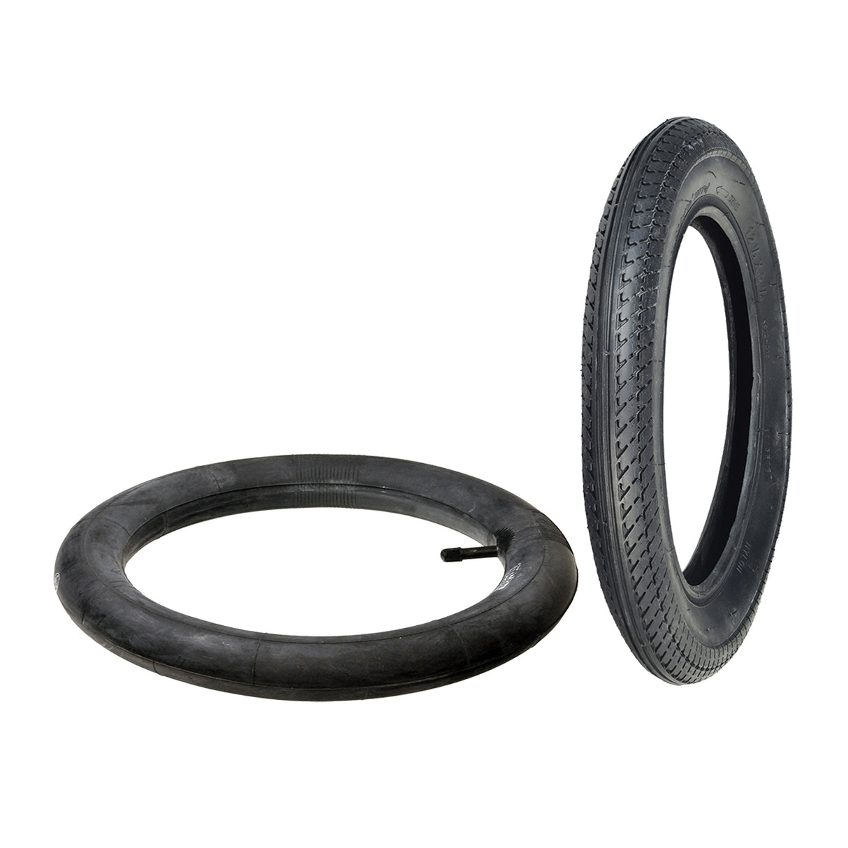 12-1/2x2-1/4 Kick Scooter Tire with K912 Street Tread, close-up view showing the tire's smooth tread pattern and central hole. Ideal for pavement riding on Diggler Dirt Doggy and Mongoose Expo scooters.