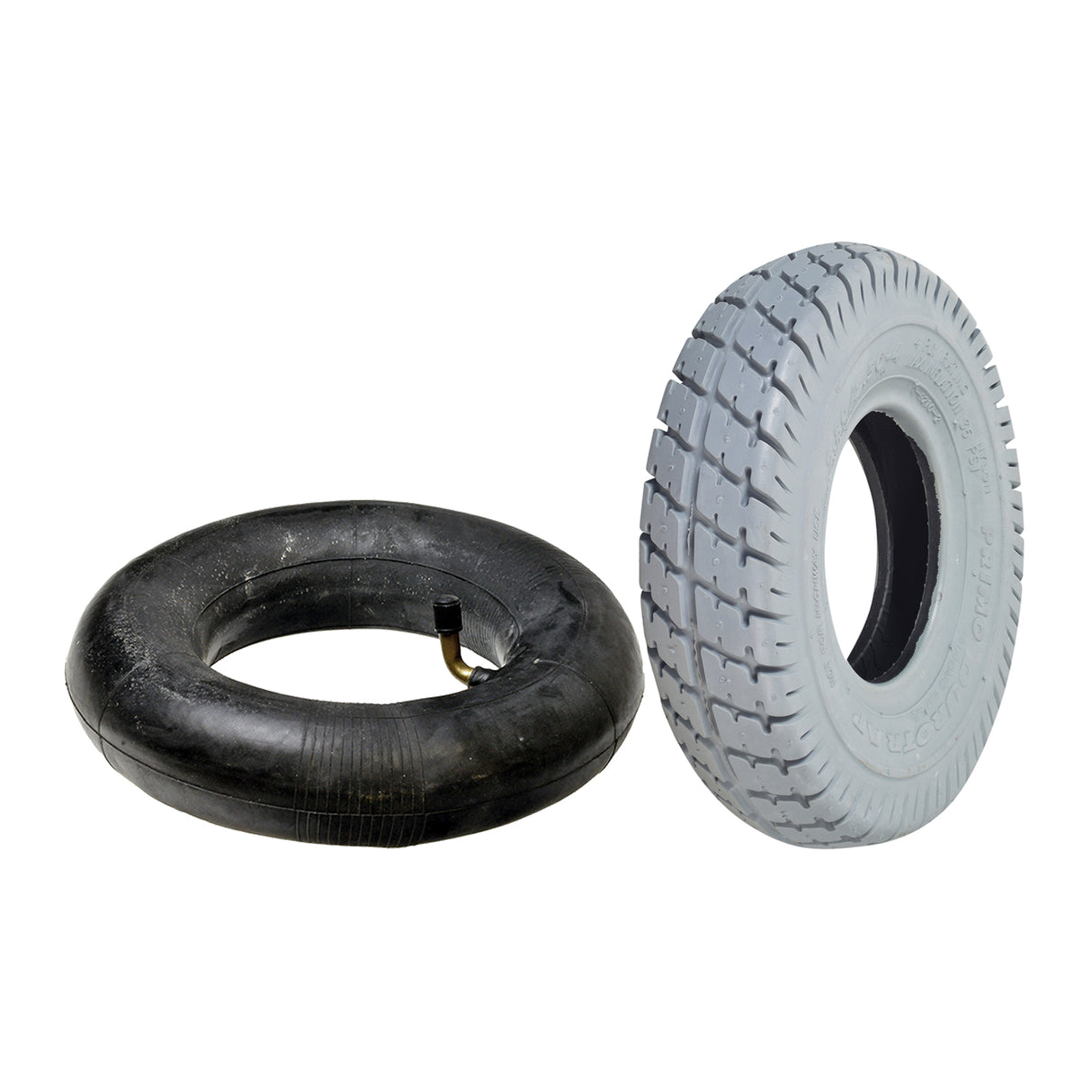 9x3 (2.80/2.50-4) Pneumatic Mobility Tire with Durotrap C9210 Tread, featuring a smooth, rounded profile with in-cut grooves for better grip and efficient water dispersal, ideal for scooter use.