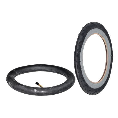 12-1/2x2-1/4 Gray Wall Scooter Tire with matching inner tube options, showcasing a sleek, textured surface designed for standard scooters.