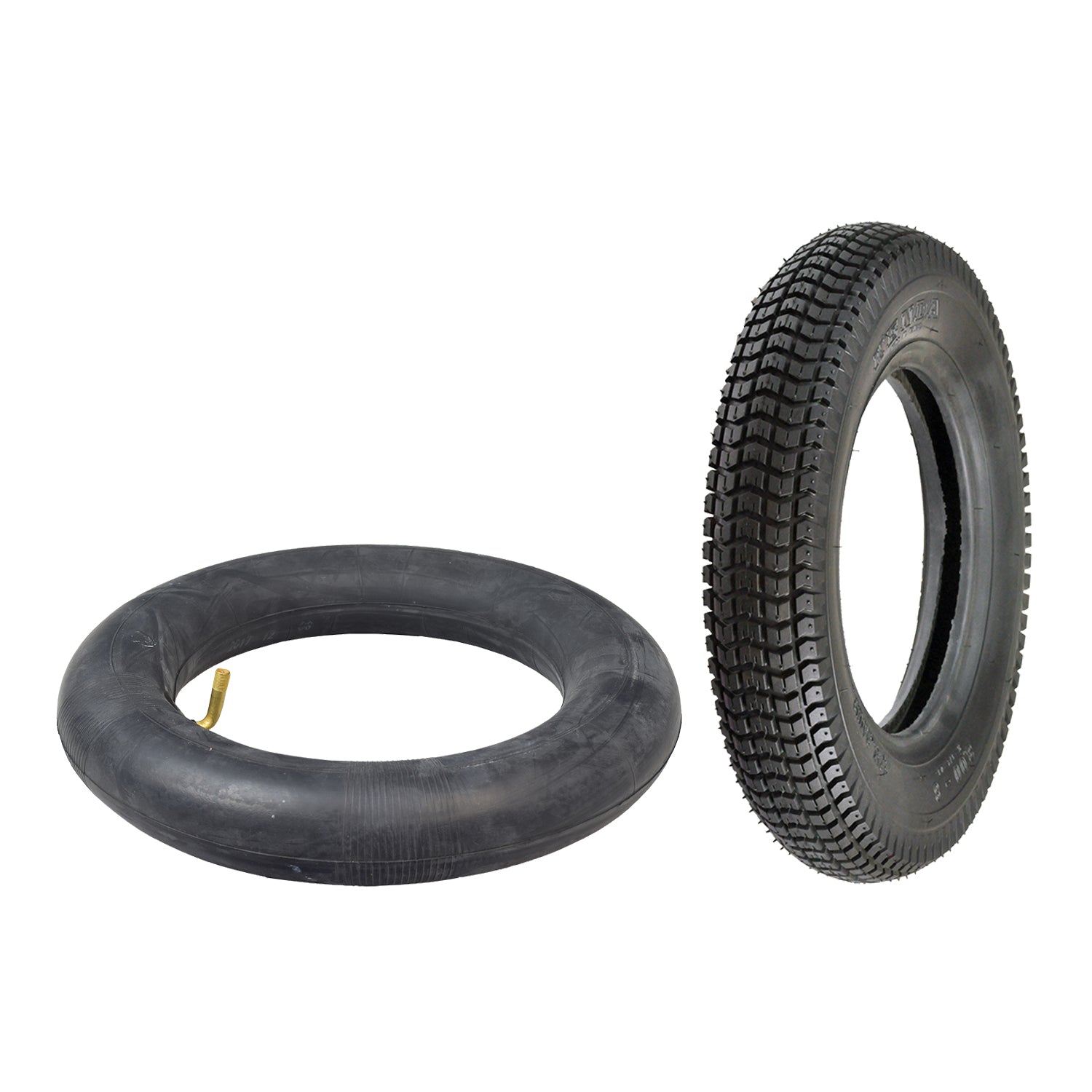 14x3 (3.00-8) Black Pneumatic Mobility Tire with K372 Turf Tread, featuring a detailed tread pattern.