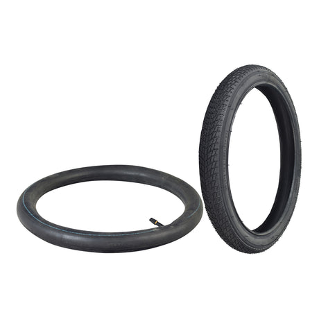 16x1.75 Pneumatic Tire for Razor E500S & Rebellion Chopper Scooters, featuring a black tread pattern and blue rim, with an optional matching inner tube.