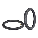 16x2.125 Tire for Razor iMod, EcoSmart Metro Series, & Pocket Mod Bellezza Electric Scooters, featuring a black rubber tread, suitable for front or rear rims, shown next to another identical tire.