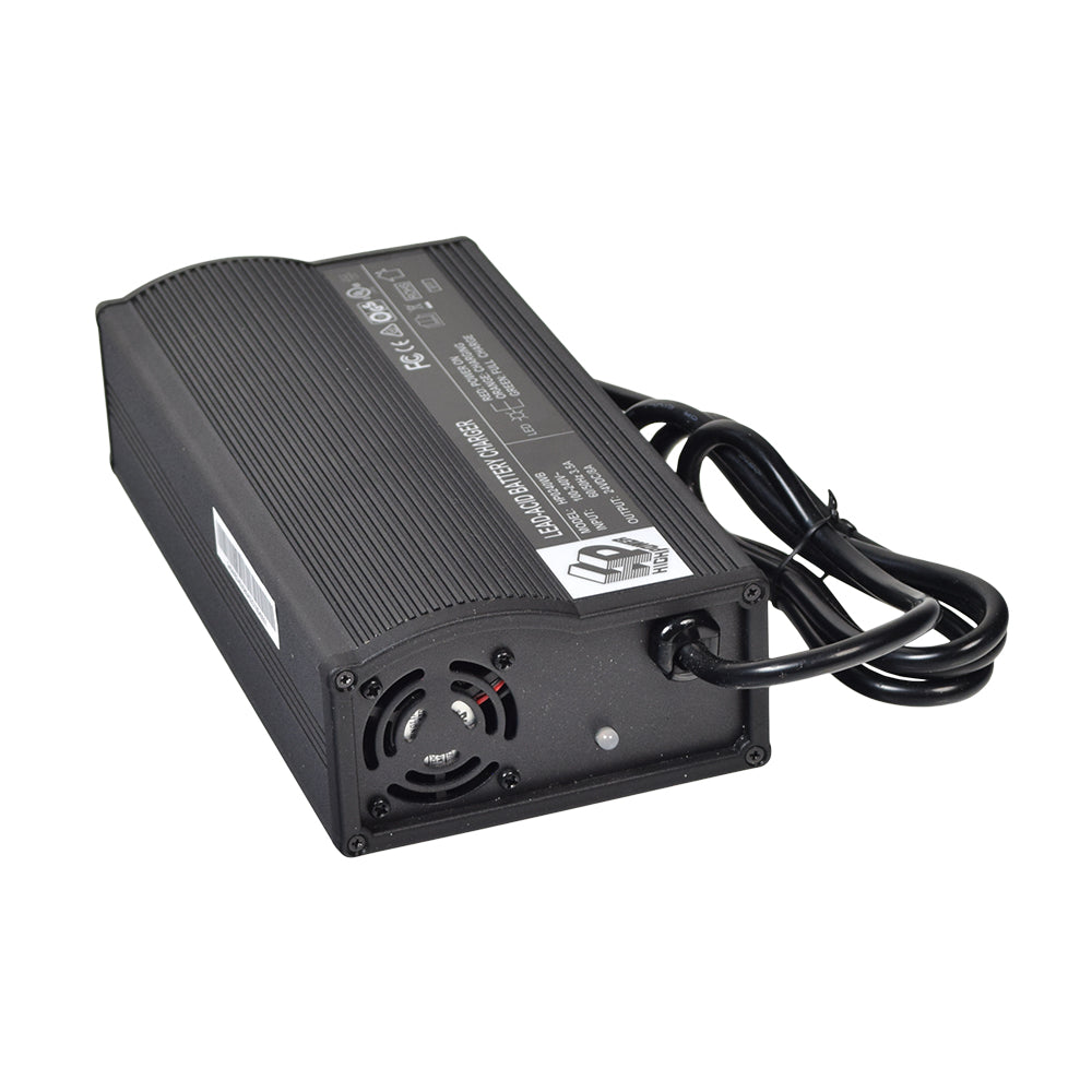 24 Volt 8.0 Amp XLR Compact Battery Charger for Invacare Scooters & Power Chairs, featuring a black power supply with an attached cable, designed for efficient and reliable battery charging.