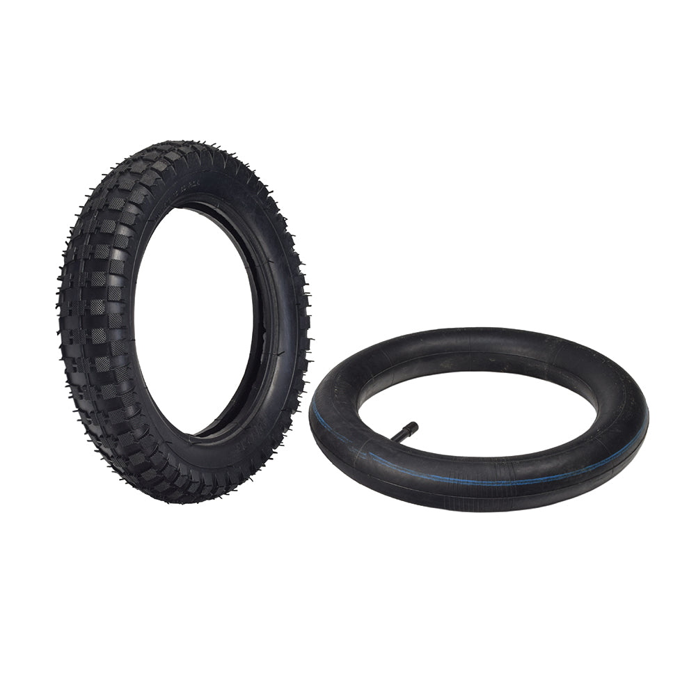 12-1/2 x 2.75 Dirt Bike Tire and Tube Set for Avigo Extreme Motorcross Bike, featuring a knobby tread tire and corresponding inner tube, ideal for off-road performance.